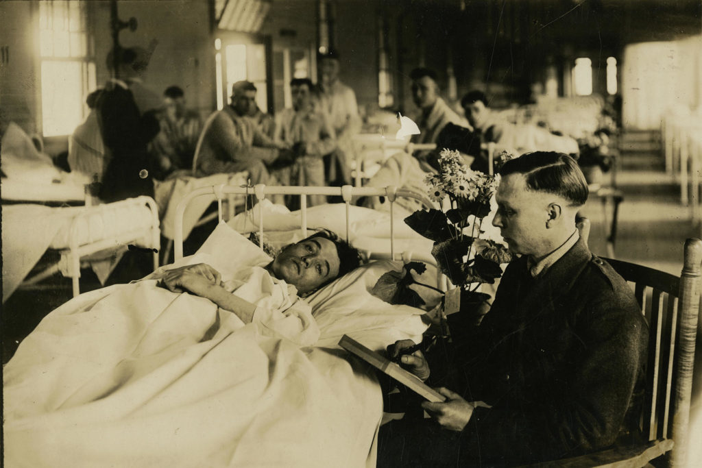 Pandemic Paranoia & the 5G Coronavirus 4 camp sherman reading to sick soldier ohc web